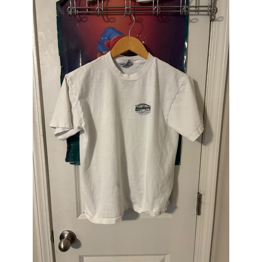 Vintage All Sport Alligator Adventure Myrtle Beach T-Shirt Kids Youth L White
